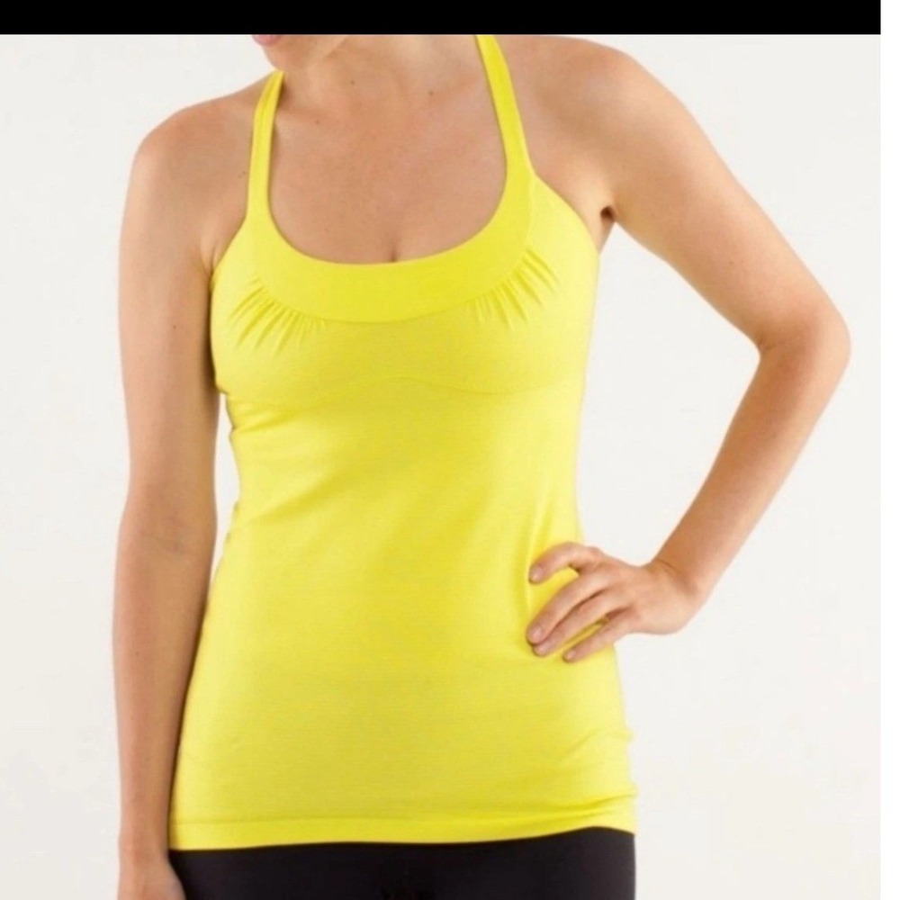Lululemon Women's Scoop Me Up Tonka Bright Yellow Tank Top - Size 10